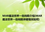 MAR魔法世界一些问题介绍(MAR魔法世界一些问题详细情况如何)