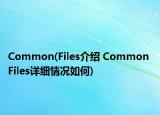 Common(Files介绍 Common Files详细情况如何)