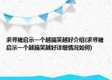 求寻猪启示一个越搞笑越好介绍(求寻猪启示一个越搞笑越好详细情况如何)