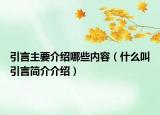 引言主要介绍哪些内容（什么叫引言简介介绍）