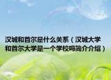 汉城和首尔是什么关系（汉城大学和首尔大学是一个学校吗简介介绍）