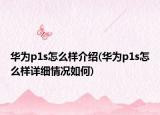 华为p1s怎么样介绍(华为p1s怎么样详细情况如何)
