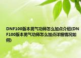 DNF100版本男气功师怎么加点介绍(DNF100版本男气功师怎么加点详细情况如何)
