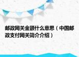 邮政网关金额什么意思（中国邮政支付网关简介介绍）