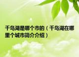 千岛湖是哪个市的（千岛湖在哪里个城市简介介绍）
