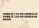 求阿桑的(受了点伤 的英文版的歌词介绍 求阿桑的 受了点伤 的英文版的歌词详细情况如何)