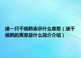 送一只千纸鹤表示什么意思（送千纸鹤的寓意是什么简介介绍）