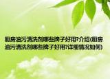 厨房油污清洗剂哪些牌子好用?介绍(厨房油污清洗剂哪些牌子好用?详细情况如何)