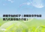 唐朝李怡的妃子（唐朝皇帝李怡是第几代皇帝简介介绍）