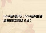 Boss音响好吗（boss音响和普通音响区别简介介绍）