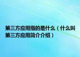 第三方应用指的是什么（什么叫第三方应用简介介绍）