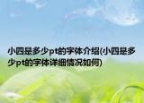 小四是多少pt的字体介绍(小四是多少pt的字体详细情况如何)