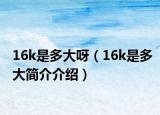 16k是多大呀（16k是多大简介介绍）