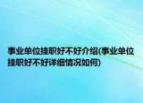 事业单位挂职好不好介绍(事业单位挂职好不好详细情况如何)