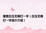 搜索白玉无瑕打一字（白玉无瑕打一字简介介绍）