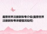 魔兽世界注册新账号介绍(魔兽世界注册新账号详细情况如何)