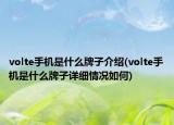volte手机是什么牌子介绍(volte手机是什么牌子详细情况如何)