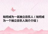 如何成为一名独立音乐人（如何成为一个独立音乐人简介介绍）