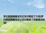 梦幻西游网易宝忘记支付密码了介绍(梦幻西游网易宝忘记支付密码了详细情况如何)