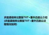求魔道祖师完整版TXT+番外百度云介绍(求魔道祖师完整版TXT+番外百度云详细情况如何)