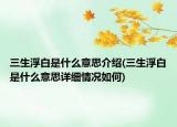 三生浮白是什么意思介绍(三生浮白是什么意思详细情况如何)