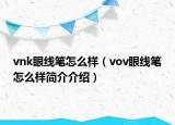 vnk眼线笔怎么样（vov眼线笔怎么样简介介绍）