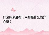 什么叫米通布（米布是什么简介介绍）