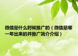 微信是什么时候推广的（微信是哪一年出来的并推广简介介绍）