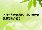 小刀一些什么意思（小刀是什么意思简介介绍）