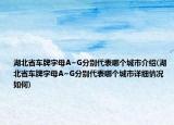 湖北省车牌字母A~G分别代表哪个城市介绍(湖北省车牌字母A~G分别代表哪个城市详细情况如何)