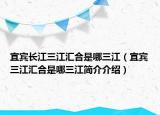 宜宾长江三江汇合是哪三江（宜宾三江汇合是哪三江简介介绍）