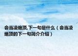 会当凌绝顶,下一句是什么（会当凌绝顶的下一句简介介绍）