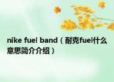 nike fuel band（耐克fuel什么意思简介介绍）