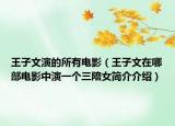 王子文演的所有电影（王子文在哪部电影中演一个三陪女简介介绍）