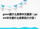 goon是什么意思中文翻译（goole中文是什么意思简介介绍）