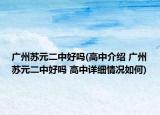 广州苏元二中好吗(高中介绍 广州苏元二中好吗 高中详细情况如何)