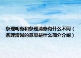 条理明晰和条理清晰有什么不同（条理清晰的意思是什么简介介绍）