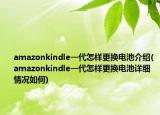 amazonkindle一代怎样更换电池介绍(amazonkindle一代怎样更换电池详细情况如何)