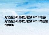 湖北省历年高考分数线2013介绍(湖北省历年高考分数线2013详细情况如何)