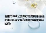合肥市801公交车行走路线介绍(合肥市801公交车行走路线详细情况如何)