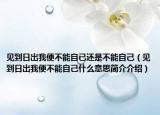 见到日出我便不能自已还是不能自己（见到日出我便不能自己什么意思简介介绍）