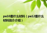 pa10是什么材料（pa12是什么材料简介介绍）