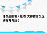 什么是细蓉（细蓉 大蓉有什么区别简介介绍）
