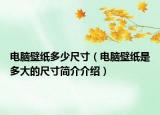 电脑壁纸多少尺寸（电脑壁纸是多大的尺寸简介介绍）