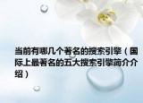 当前有哪几个著名的搜索引擎（国际上最著名的五大搜索引擎简介介绍）