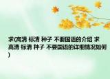 求(高清 标清 种子 不要国语的介绍 求  高清 标清 种子 不要国语的详细情况如何)
