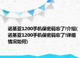 诺基亚1200手机保密码忘了!介绍(诺基亚1200手机保密码忘了!详细情况如何)