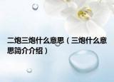 二炮三炮什么意思（三炮什么意思简介介绍）