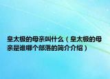 皇太极的母亲叫什么（皇太极的母亲是谁哪个部落的简介介绍）