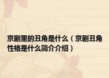 京剧里的丑角是什么（京剧丑角性格是什么简介介绍）
